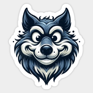 Crazy Wolf Funny Sticker